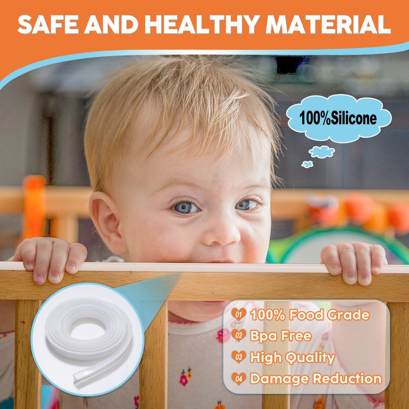 Loiion Baby Proofing, Edge Protector 100% Silicone, Soft Corner Protectors for Kids, Pre-Tape Adhesive Edge Guard for Kids Safety, Child Drawer Furniture Cabinet Bumper (32.8ft 0.6x0.6in(Width)) - Image 2